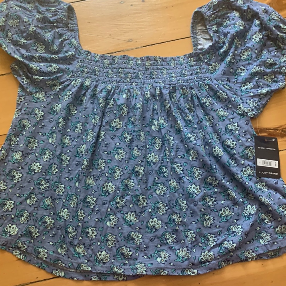 Lucky Brand, 100% cotton floral top.